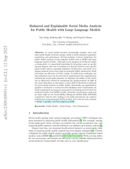 Balanced and Explainable Social Media Analysis for Public Health with
  Large Language Models