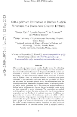Self-supervised Extraction of Human Motion Structures via Frame-wise
  Discrete Features