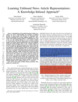 Learning Unbiased News Article Representations: A Knowledge-Infused
  Approach