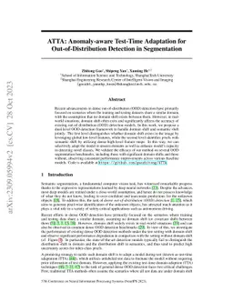 ATTA: Anomaly-aware Test-Time Adaptation for Out-of-Distribution
  Detection in Segmentation