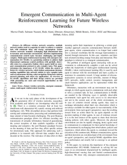Emergent Communication in Multi-Agent Reinforcement Learning for Future
  Wireless Networks