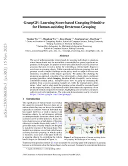 GraspGF: Learning Score-based Grasping Primitive for Human-assisting Dexterous Grasping
