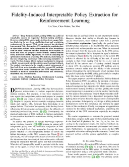 Fidelity-Induced Interpretable Policy Extraction for Reinforcement
  Learning