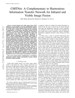 CHITNet: A Complementary to Harmonious Information Transfer Network for
  Infrared and Visible Image Fusion