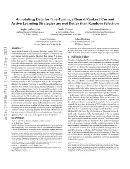 Annotating Data for Fine-Tuning a Neural Ranker? Current Active Learning
  Strategies are not Better than Random Selection