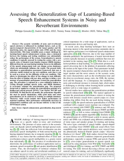 Assessing the Generalization Gap of Learning-Based Speech Enhancement
  Systems in Noisy and Reverberant Environments