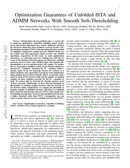 Optimization Guarantees of Unfolded ISTA and ADMM Networks With Smooth
  Soft-Thresholding
