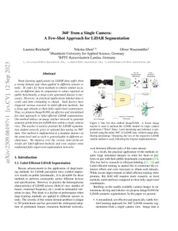 360$^\circ$ from a Single Camera: A Few-Shot Approach for LiDAR
  Segmentation