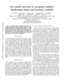 Use neural networks to recognize students' handwritten letters and
  incorrect symbols