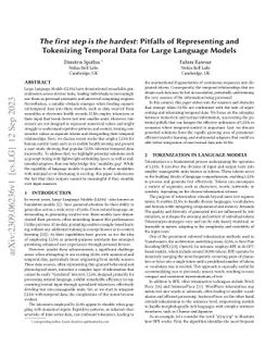 The first step is the hardest: Pitfalls of Representing and Tokenizing
  Temporal Data for Large Language Models