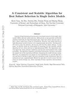 A Consistent and Scalable Algorithm for Best Subset Selection in Single Index Models