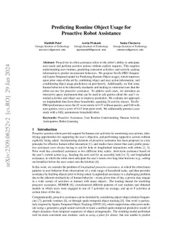 Predicting Routine Object Usage for Proactive Robot Assistance