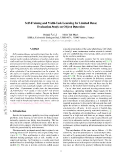 Self-Training and Multi-Task Learning for Limited Data: Evaluation Study
  on Object Detection