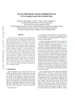 Towards High-Quality Specular Highlight Removal by Leveraging
  Large-Scale Synthetic Data