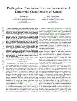 Padding-free Convolution based on Preservation of Differential
  Characteristics of Kernels