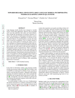 Towards Reliable and Fluent Large Language Models: Incorporating
  Feedback Learning Loops in QA Systems