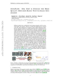 InstaFlow: One Step is Enough for High-Quality Diffusion-Based
  Text-to-Image Generation