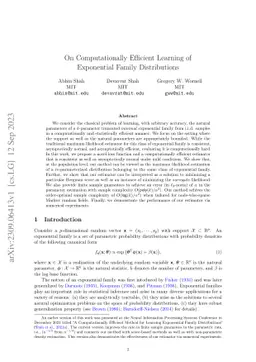 On Computationally Efficient Learning of Exponential Family
  Distributions