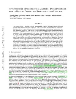 Attention De-sparsification Matters: Inducing Diversity in Digital
  Pathology Representation Learning