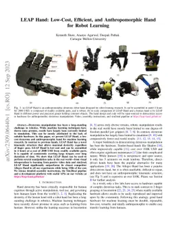 LEAP Hand: Low-Cost, Efficient, and Anthropomorphic Hand for Robot
  Learning