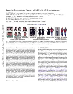 Learning Disentangled Avatars with Hybrid 3D Representations