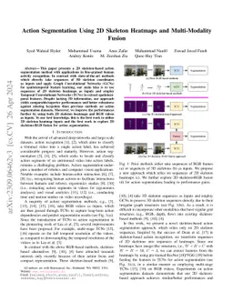 Action Segmentation Using 2D Skeleton Heatmaps and Multi-Modality Fusion