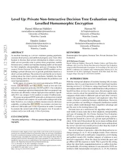 Level Up: Private Non-Interactive Decision Tree Evaluation using
  Levelled Homomorphic Encryption