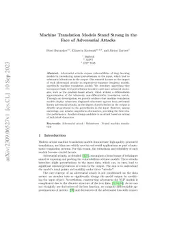 Machine Translation Models Stand Strong in the Face of Adversarial
  Attacks