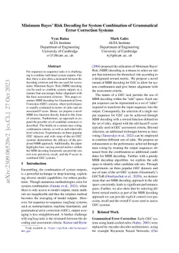 Minimum Bayes' Risk Decoding for System Combination of Grammatical Error
  Correction Systems