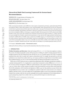 Hierarchical Multi-Task Learning Framework for Session-based
  Recommendations