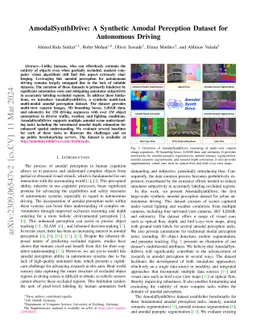 AmodalSynthDrive: A Synthetic Amodal Perception Dataset for Autonomous
  Driving