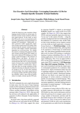 Text Encoders Lack Knowledge: Leveraging Generative LLMs for
  Domain-Specific Semantic Textual Similarity