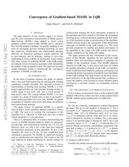Convergence of Gradient-based MAML in LQR
