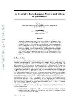 Do Generative Large Language Models need billions of parameters?