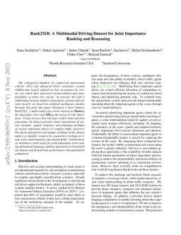 Rank2Tell: A Multimodal Driving Dataset for Joint Importance Ranking and
  Reasoning