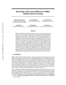 Reasoning with Latent Diffusion in Offline Reinforcement Learning