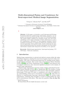 Multi-dimensional Fusion and Consistency for Semi-supervised Medical
  Image Segmentation
