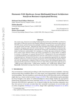 Harmonic-NAS: Hardware-Aware Multimodal Neural Architecture Search on
  Resource-constrained Devices