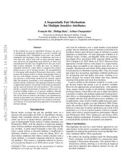A Sequentially Fair Mechanism for Multiple Sensitive Attributes