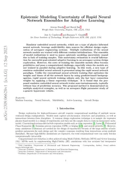 Epistemic Modeling Uncertainty of Rapid Neural Network Ensembles for
  Adaptive Learning