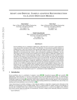 Adapt and Diffuse: Sample-adaptive Reconstruction via Latent Diffusion
  Models