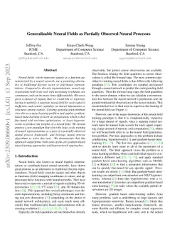 Generalizable Neural Fields as Partially Observed Neural Processes