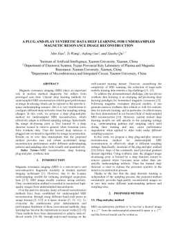 A plug-and-play synthetic data deep learning for undersampled magnetic
  resonance image reconstruction