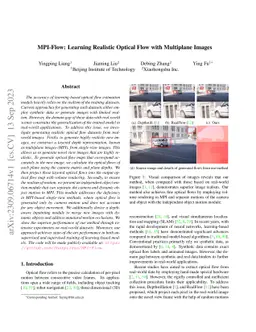 MPI-Flow: Learning Realistic Optical Flow with Multiplane Images