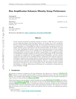 Bias Amplification Enhances Minority Group Performance