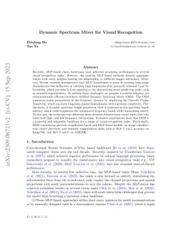 Dynamic Spectrum Mixer for Visual Recognition