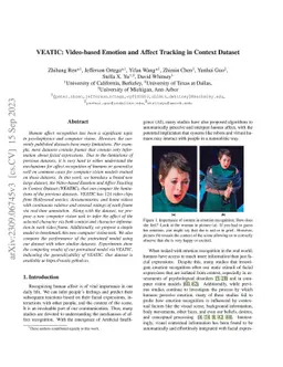 VEATIC: Video-based Emotion and Affect Tracking in Context Dataset