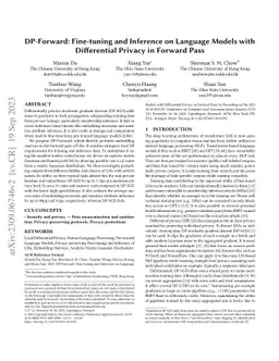 DP-Forward: Fine-tuning and Inference on Language Models with
  Differential Privacy in Forward Pass