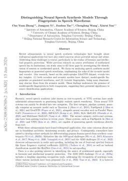Distinguishing Neural Speech Synthesis Models Through Fingerprints in
  Speech Waveforms