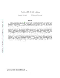 Undetectable Selfish Mining